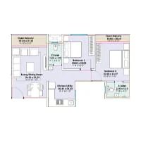 Santiago Skyarc Chikhali 2 BHK Floor Plan Image